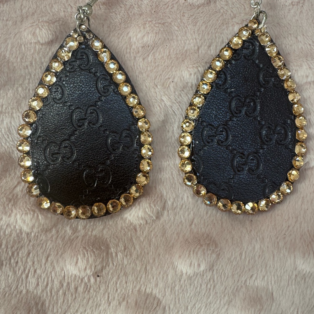 Elegant refurbished, Gucci, brown Teardrop Earrings